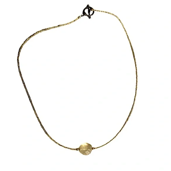 citrine gemstone necklace seed beads necklace - Picture 7 of 16